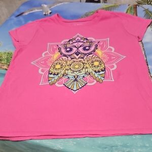 Pink Owl Graphic Kids T-Shirt